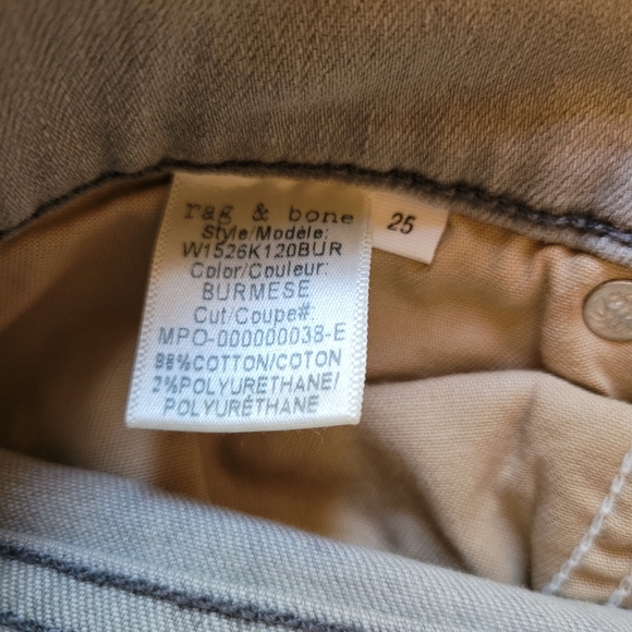 Rag & Bone Denim Burmese Gray Ankle Skinny Jean Raw Hem Sz 25 - Picture 8 of 10